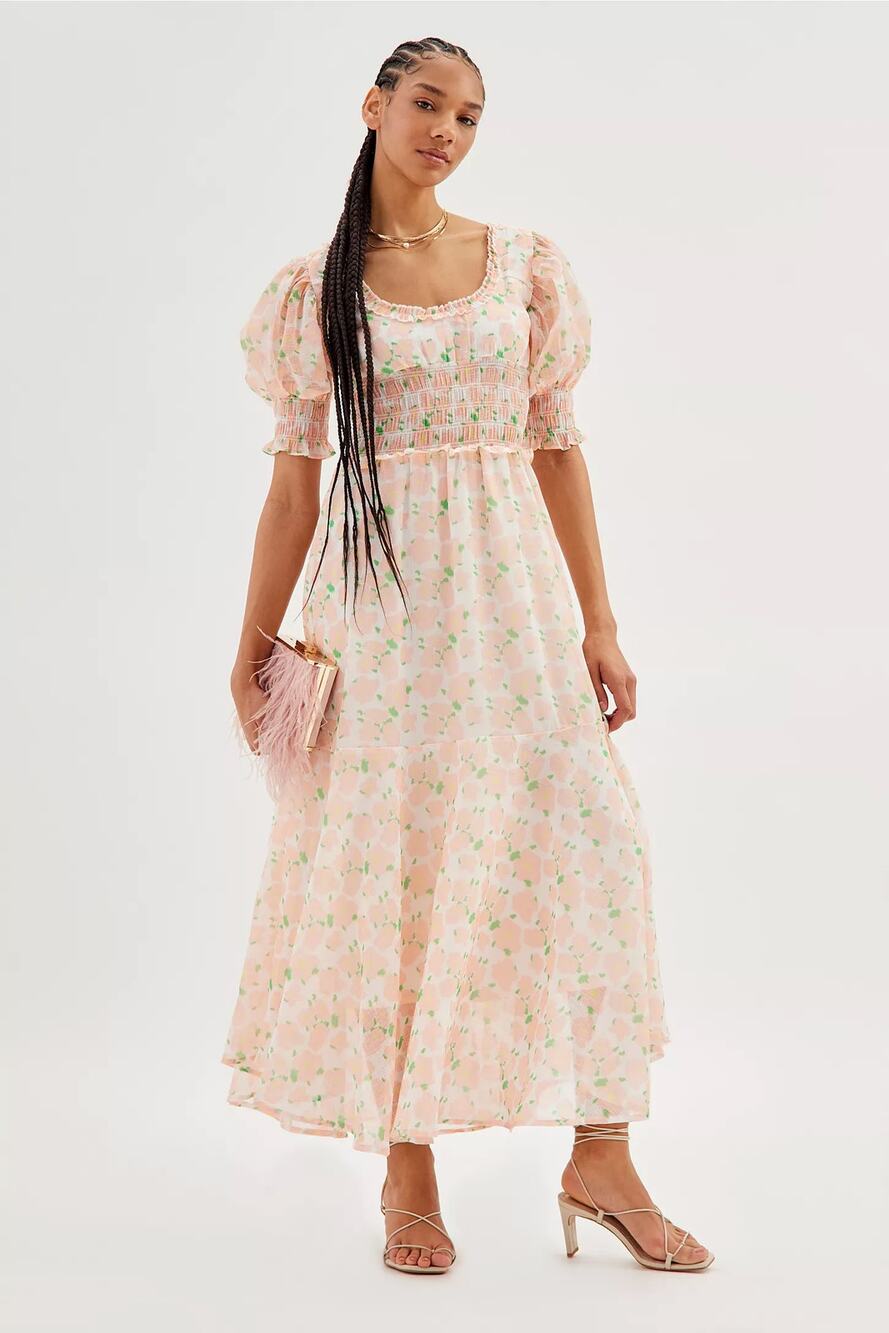 Sister Jane Tilly Floral Puff Sleeve Midi Dress Extra Large XL